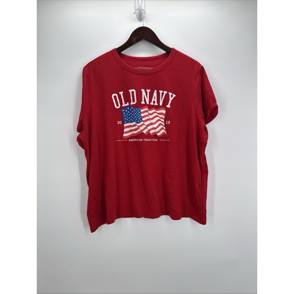 Old Navy Red American Flag Graphic T-Shirt XXL 2023 Patriotic Americana Tee